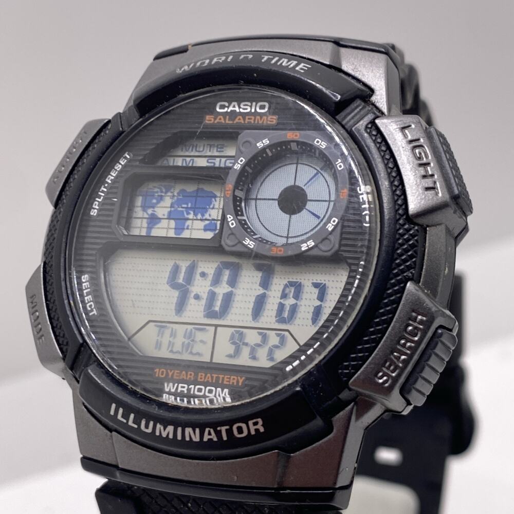 Casio Mens World Time Illuminator Watch New Battery